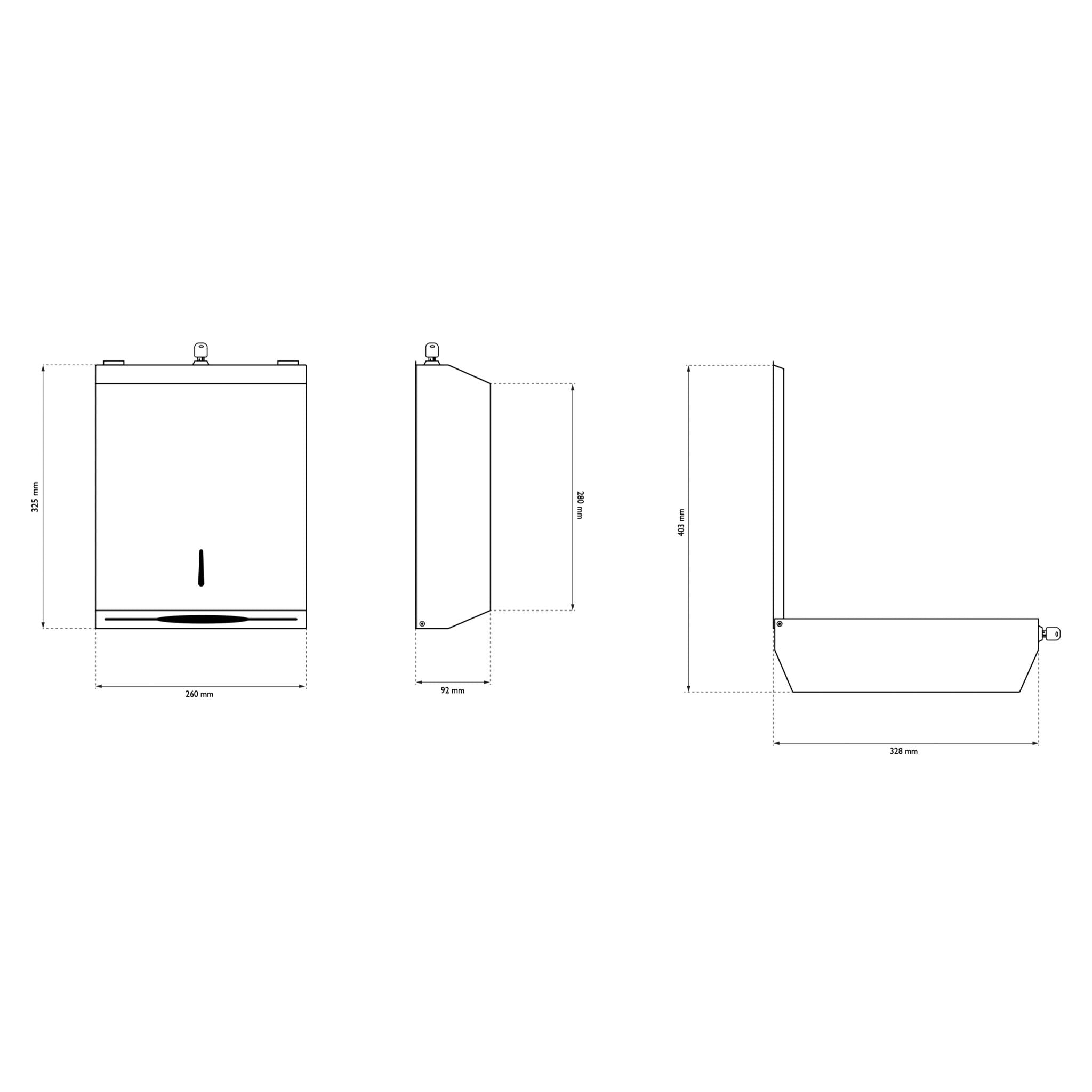 Distributeur mural - 400F Essuie-mains pliés - Inox brillant