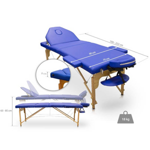 Table de massage pliante en bois 194 x 70 cm avec dossier inclinable - 7 coloris