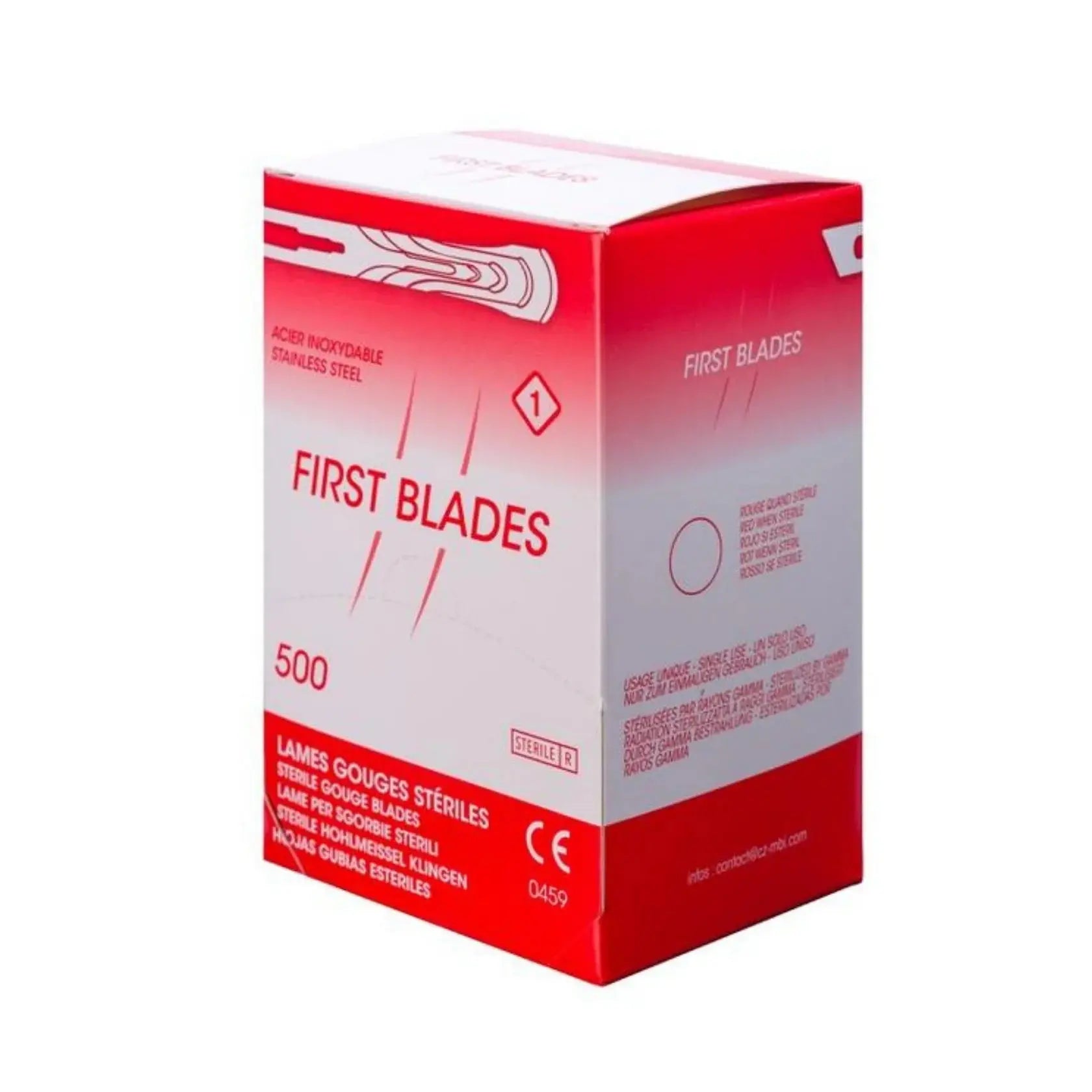 500 lames de gouges stériles en boîte distributrice - Taille 1 - First Blades // Destockage First Blades 