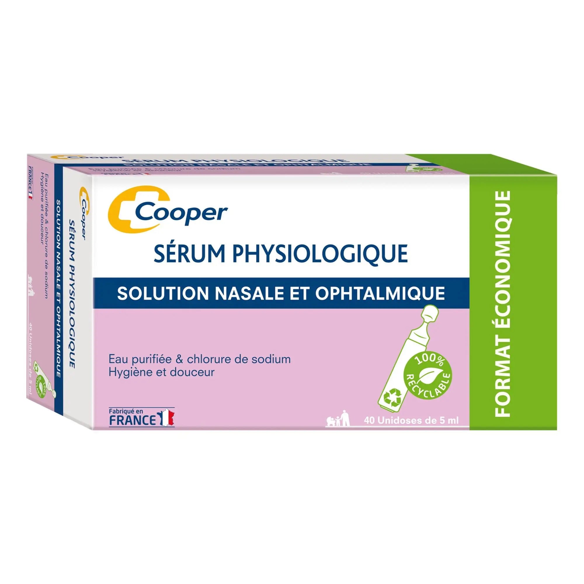 Suero fisiológico Caja de 40 monodosis de 5ml - Cooper